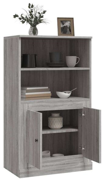 Szürke sonoma szerelt fa magasszekrény 60x35,5x103,5 cm