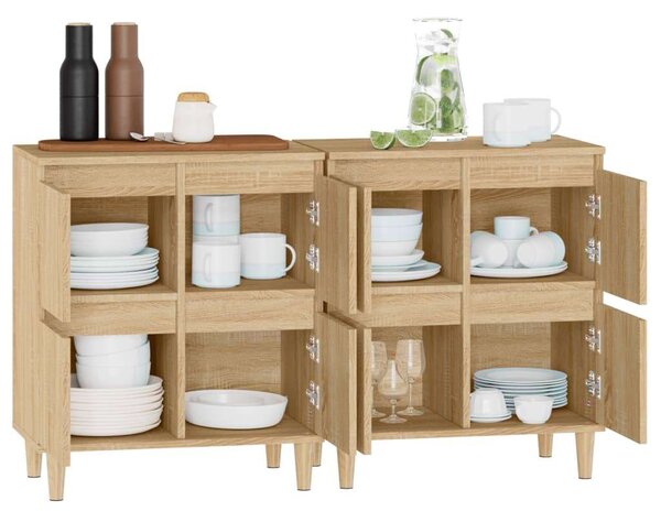 VIDAXL - Tálalóasztal Szett - Sonoma Tölgy - 2 db - 60x35x70 cm