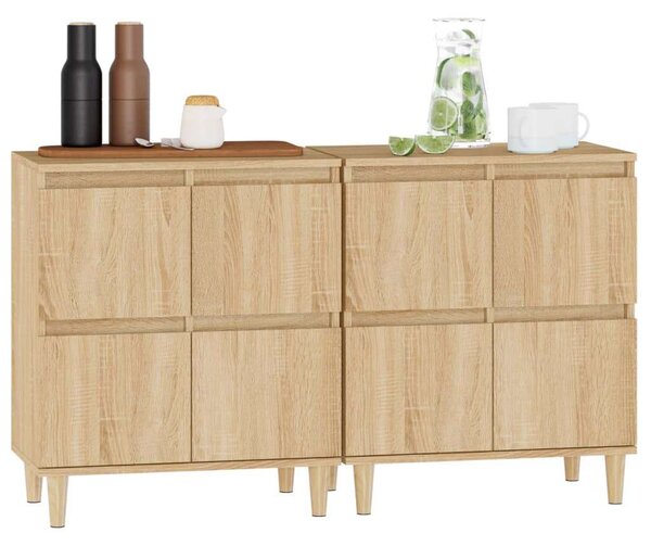 VIDAXL - Tálalóasztal Szett - Sonoma Tölgy - 2 db - 60x35x70 cm