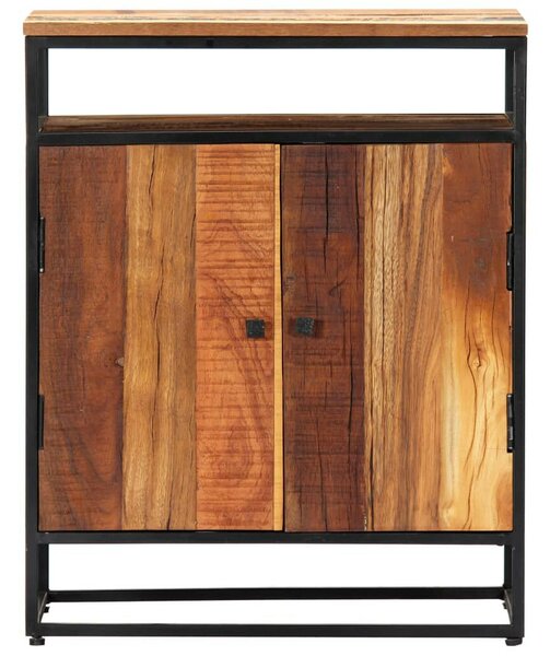 Tömör újrahasznosított fa és acél komód 60 x 35 x 76 cm