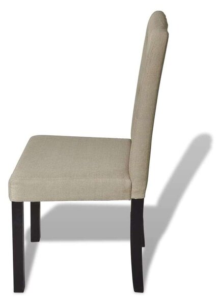 Chesterfield Stílusú Szövet Étkezőszék - Teveszín - 6 db