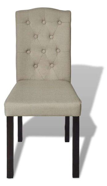 Chesterfield Stílusú Szövet Étkezőszék - Teveszín - 6 db