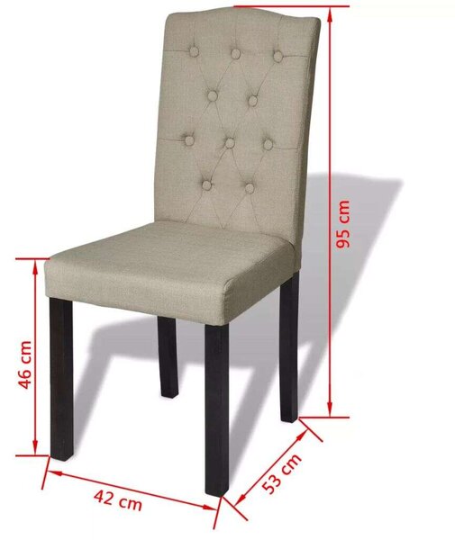 Chesterfield Stílusú Szövet Étkezőszék - Teveszín - 6 db