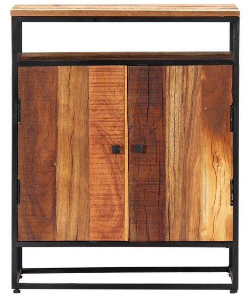 Tömör újrahasznosított fa és acél komód 60 x 35 x 76 cm