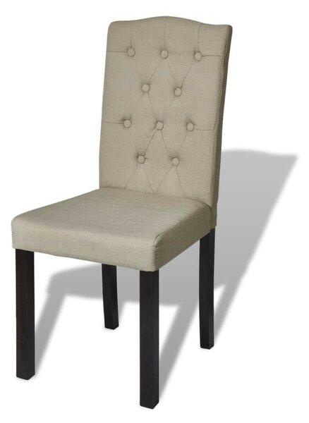 Chesterfield Stílusú Szövet Étkezőszék - Teveszín - 6 db