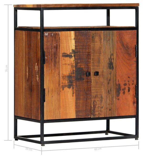 Tömör újrahasznosított fa és acél komód 60 x 35 x 76 cm