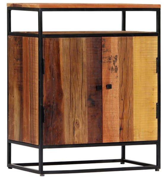Tömör újrahasznosított fa és acél komód 60 x 35 x 76 cm