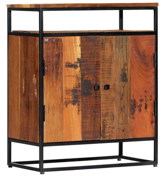 Tömör újrahasznosított fa és acél komód 60 x 35 x 76 cm