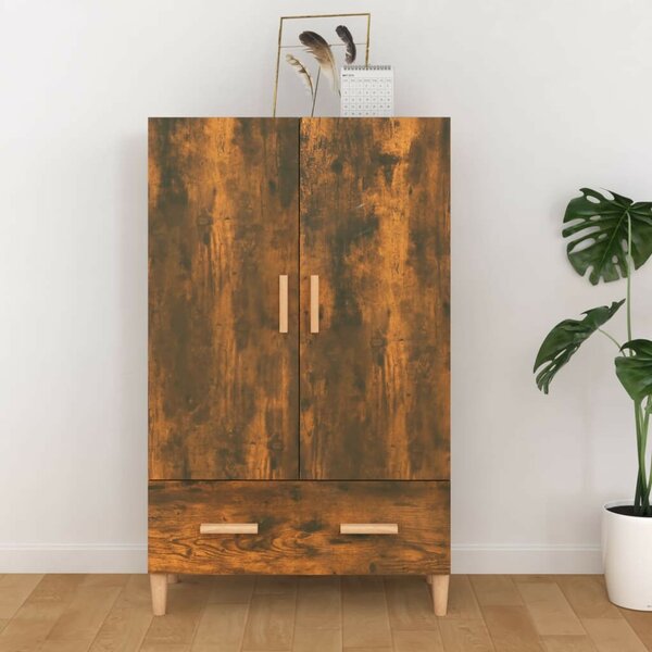 VIDAXL Fa Magasszekrény - Füstös Tölgy - 70x31x115 cm