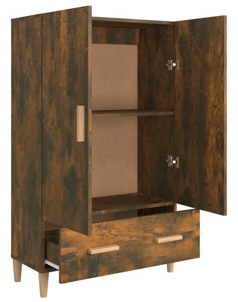 VIDAXL Fa Magasszekrény - Füstös Tölgy - 70x31x115 cm