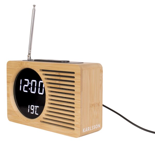 Retro Radio ébresztőóra bambusz