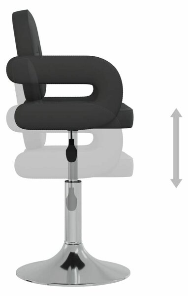 4 db Forgó Étkezőszék - Fekete Műbőr - Magasságállítás