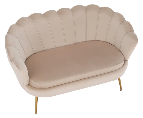 KONDELA Pad Art-deco stílusban, bézs Velvet anyag/gold chróm-arany, NOBLIN