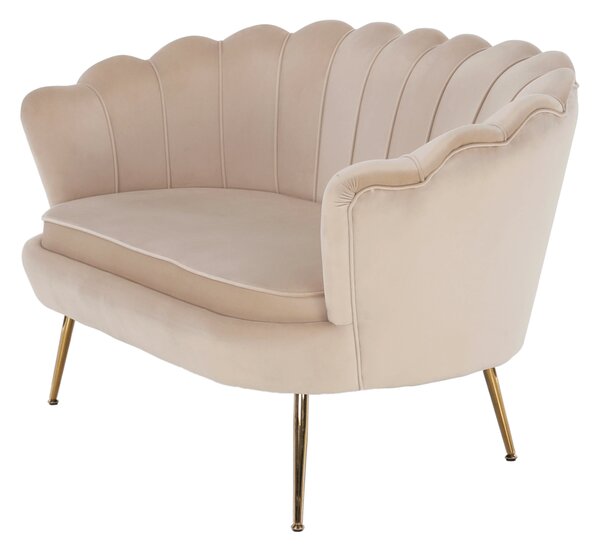 KONDELA Pad Art-deco stílusban, bézs Velvet anyag/gold chróm-arany, NOBLIN