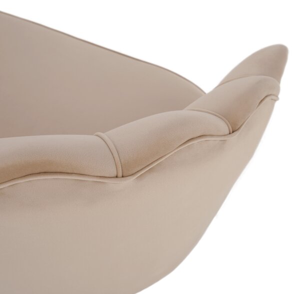 KONDELA Pad Art-deco stílusban, bézs Velvet anyag/gold chróm-arany, NOBLIN