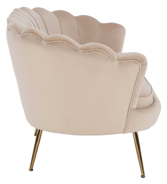 KONDELA Pad Art-deco stílusban, bézs Velvet anyag/gold chróm-arany, NOBLIN