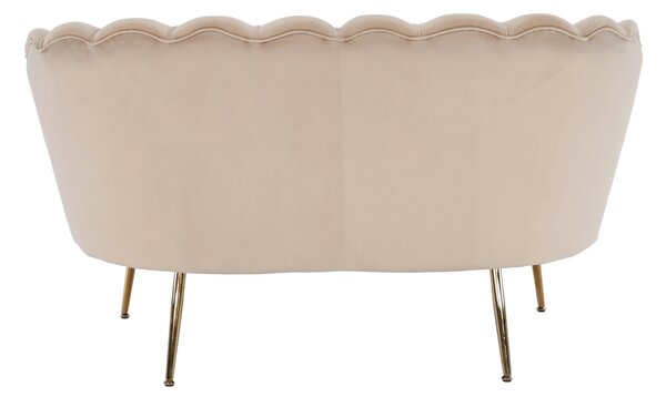 KONDELA Pad Art-deco stílusban, bézs Velvet anyag/gold chróm-arany, NOBLIN