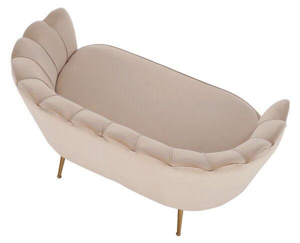 KONDELA Pad Art-deco stílusban, bézs Velvet anyag/gold chróm-arany, NOBLIN