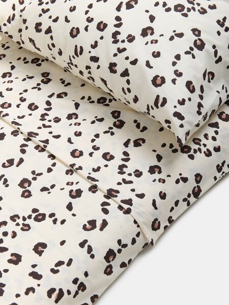 Sinsay - Leopárdmintás pamut ágyneműhuzat szett - fehér