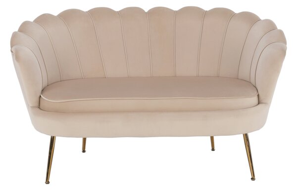 KONDELA Pad Art-deco stílusban, bézs Velvet anyag/gold chróm-arany, NOBLIN