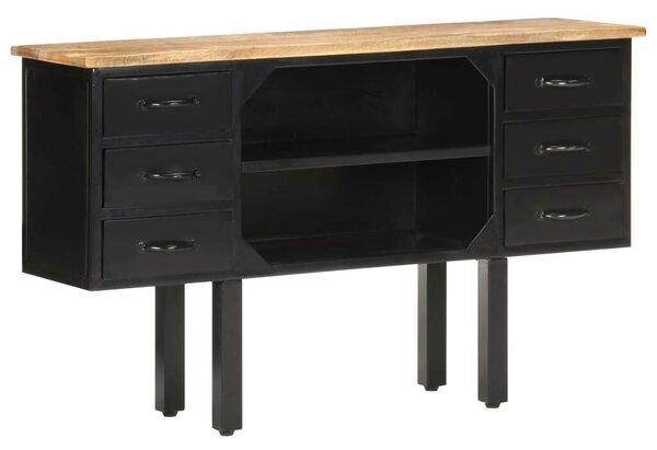 VidaXL Komód 110 x 30 x 65 cm, Tömör nyers mangófa és acél