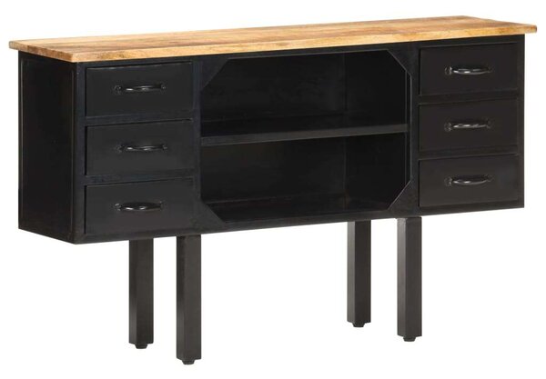 VidaXL Komód 110 x 30 x 65 cm, Tömör nyers mangófa és acél