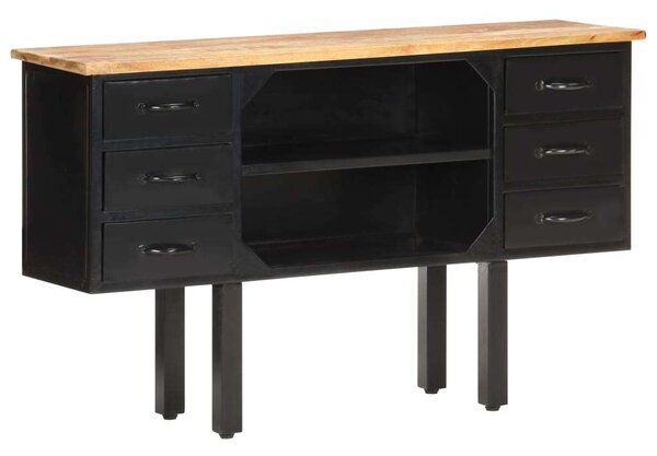 VidaXL Komód 110 x 30 x 65 cm, Tömör nyers mangófa és acél