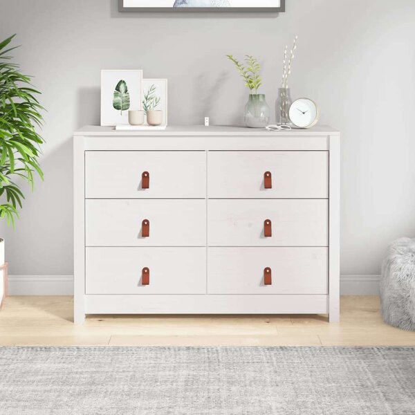 VidaXL fehér tömör fenyőfa kisszekrény 100 x 40 x 72 cm