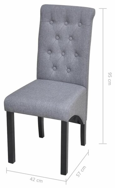 Elegáns Szövet Étkezőszék - Világosszürke - 4 db