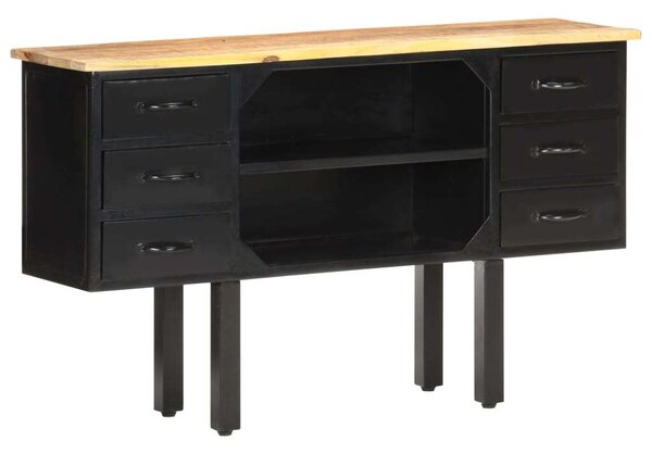 VidaXL Komód 110 x 30 x 65 cm, Tömör nyers mangófa és acél
