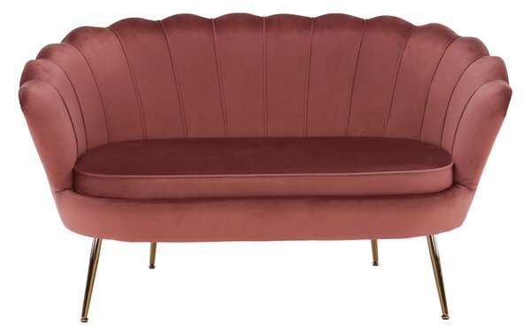 KONDELA Pad Art-deco stílusban, rózsaszín Velvet anyag/gold chróm-arany, NOBLIN