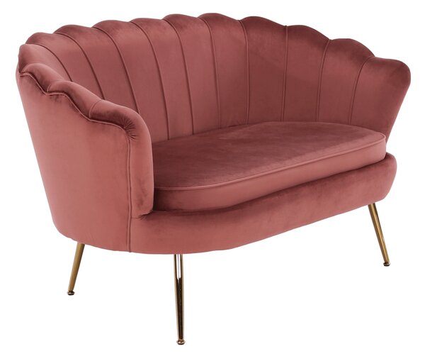 KONDELA Pad Art-deco stílusban, rózsaszín Velvet anyag/gold chróm-arany, NOBLIN