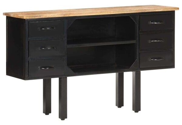 VidaXL Komód 110 x 30 x 65 cm, Tömör nyers mangófa és acél