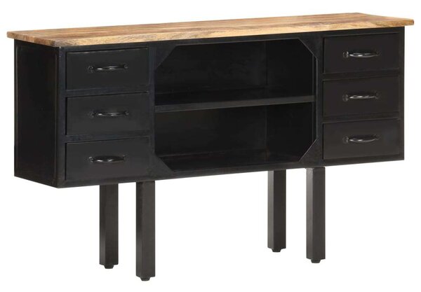 VidaXL Komód 110 x 30 x 65 cm, Tömör nyers mangófa és acél