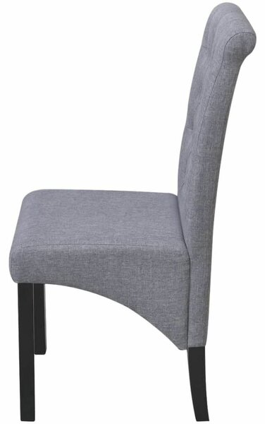 Elegáns Szövet Étkezőszék - Világosszürke - 4 db