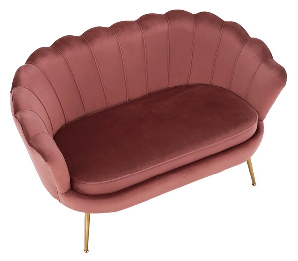 KONDELA Pad Art-deco stílusban, rózsaszín Velvet anyag/gold chróm-arany, NOBLIN