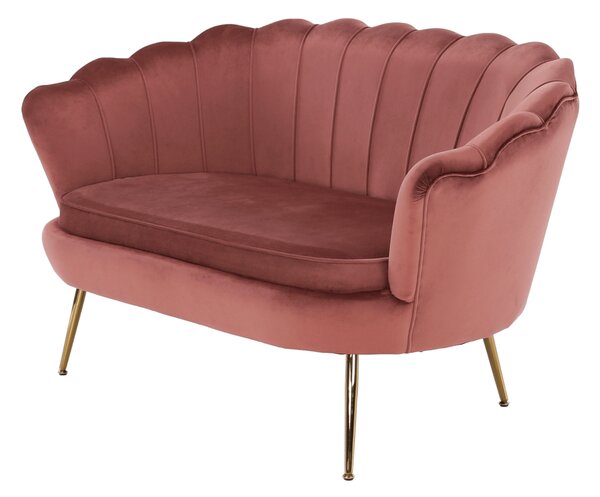 KONDELA Pad Art-deco stílusban, rózsaszín Velvet anyag/gold chróm-arany, NOBLIN