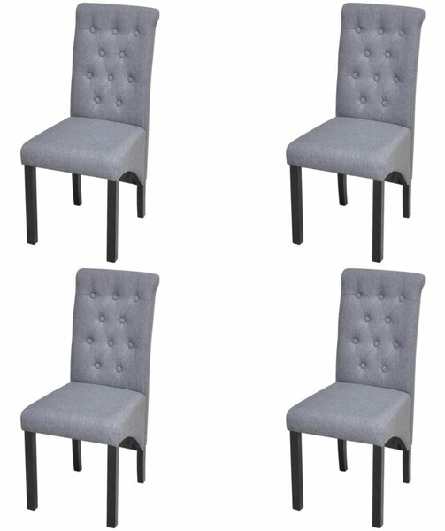 Elegáns Szövet Étkezőszék - Világosszürke - 4 db