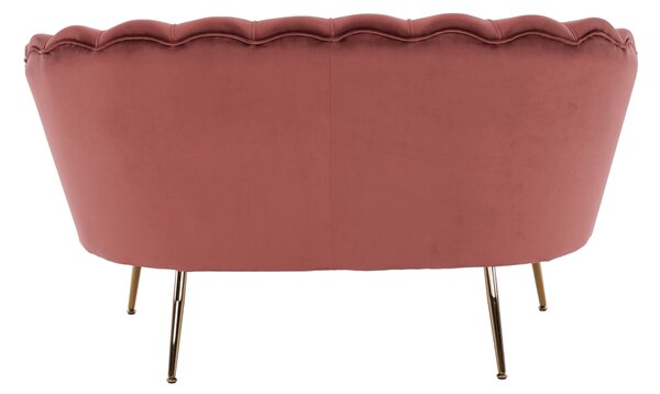 KONDELA Pad Art-deco stílusban, rózsaszín Velvet anyag/gold chróm-arany, NOBLIN