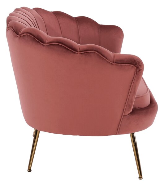 KONDELA Pad Art-deco stílusban, rózsaszín Velvet anyag/gold chróm-arany, NOBLIN