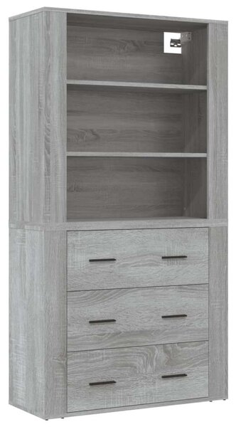 VidaXL Sonoma Szürke Fa Magasszekrény - 80x33x150cm