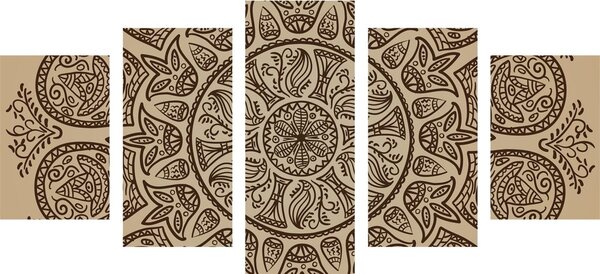 5 részes kép Mandala absztrakt természet motívummal