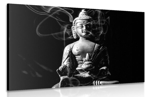 Kép Buddha szobor fekete fehérben