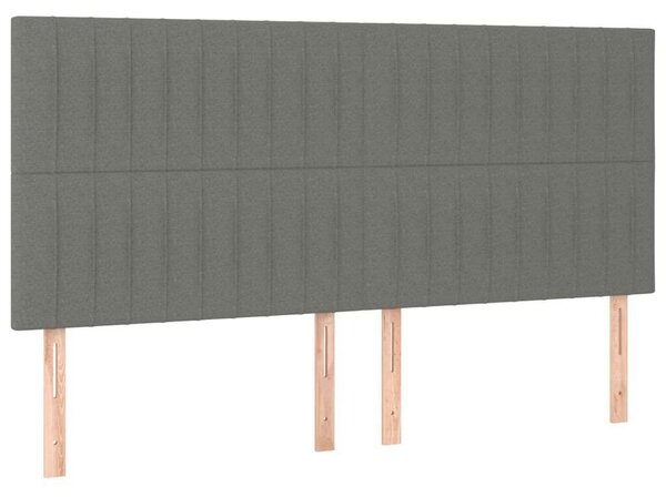 VidaXL LED-es Ágy - Rugós - Sötétszürke - 200x200 cm