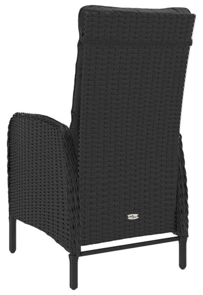 VidaXL 3 részes fekete polyrattan és üveg kerti bisztrószett