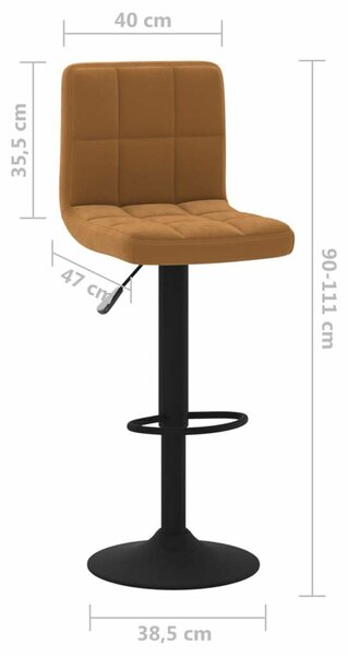VidaXL Barna Bársony Bárszék - 2 db