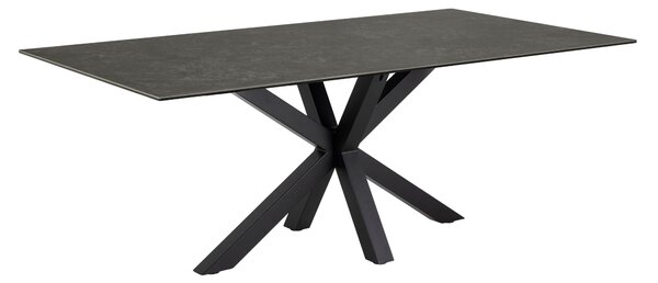 Asztal Norsica 394, 76x100cm, Szürke, Fekete