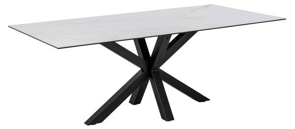 Asztal Norsica 394, 76x100cm, Fekete, Fehér