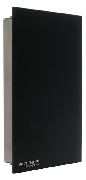 Key Glass Black ezüst-fekete kulcstároló üvegajtóval mágneses zárral 300x200x40mm