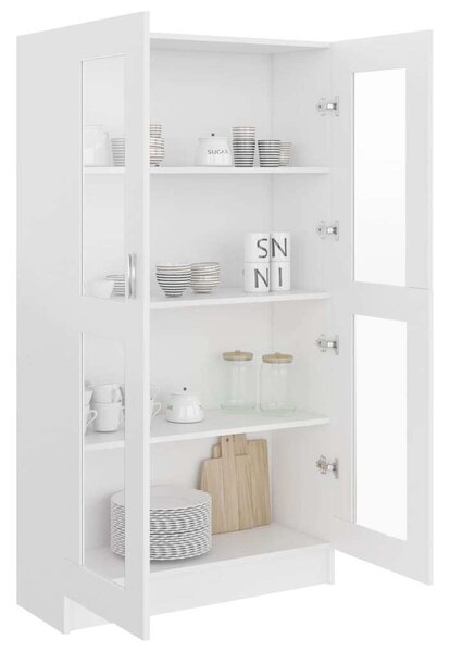 VidaXL fehér forgácslap vitrinszekrény 82,5 x 30,5 x 150 cm